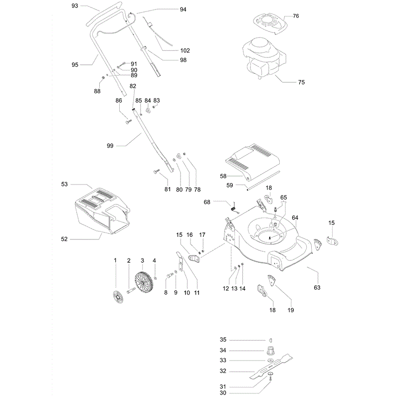 McCulloch M46-500C (962000110) Parts Diagram, Page 1