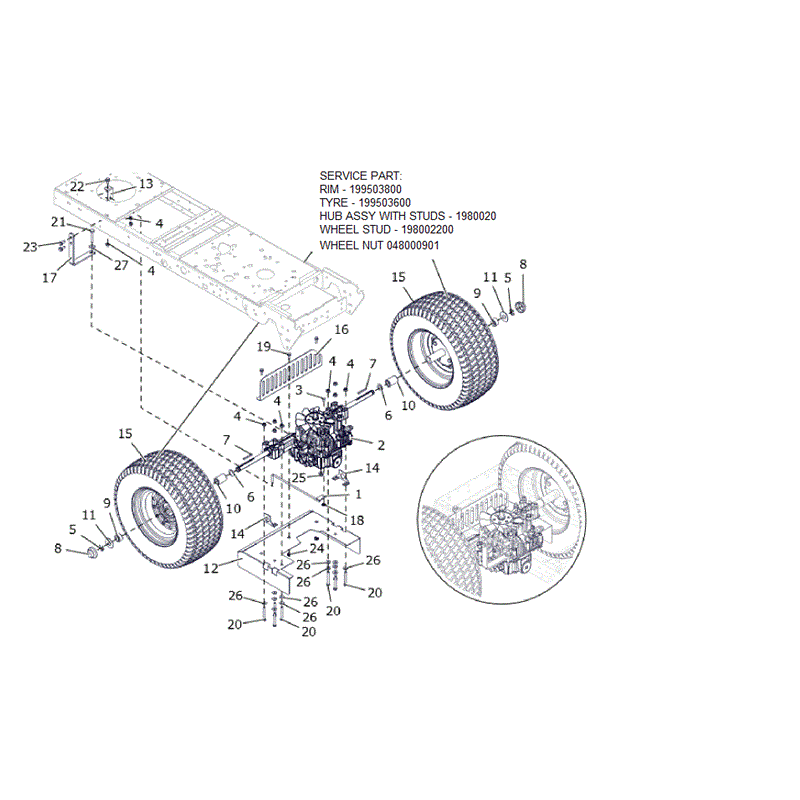 Westwood F Series 2016 Lawn Tractors (2016) Parts Diagram, REAR TRANSMISSION