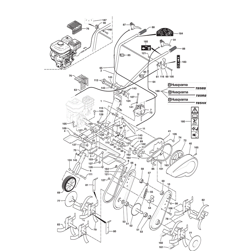 Husqvarna  T85BS (2009) Parts Diagram, Page 1