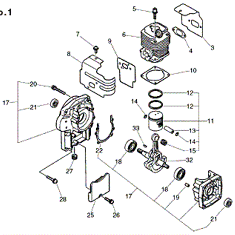 Echo PB-46LN (PB-46LN) Parts Diagram, CYLINDER CRANKCASE