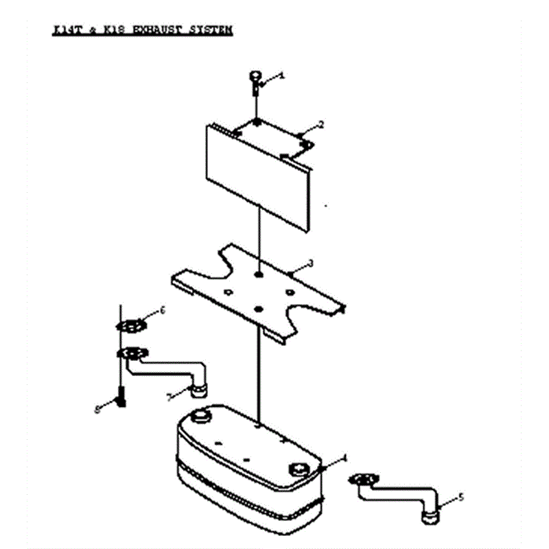 Countax K Series Lawn Tractor 1992-1994 (1992-1994) Parts Diagram, K14T & K18 Exhaust System