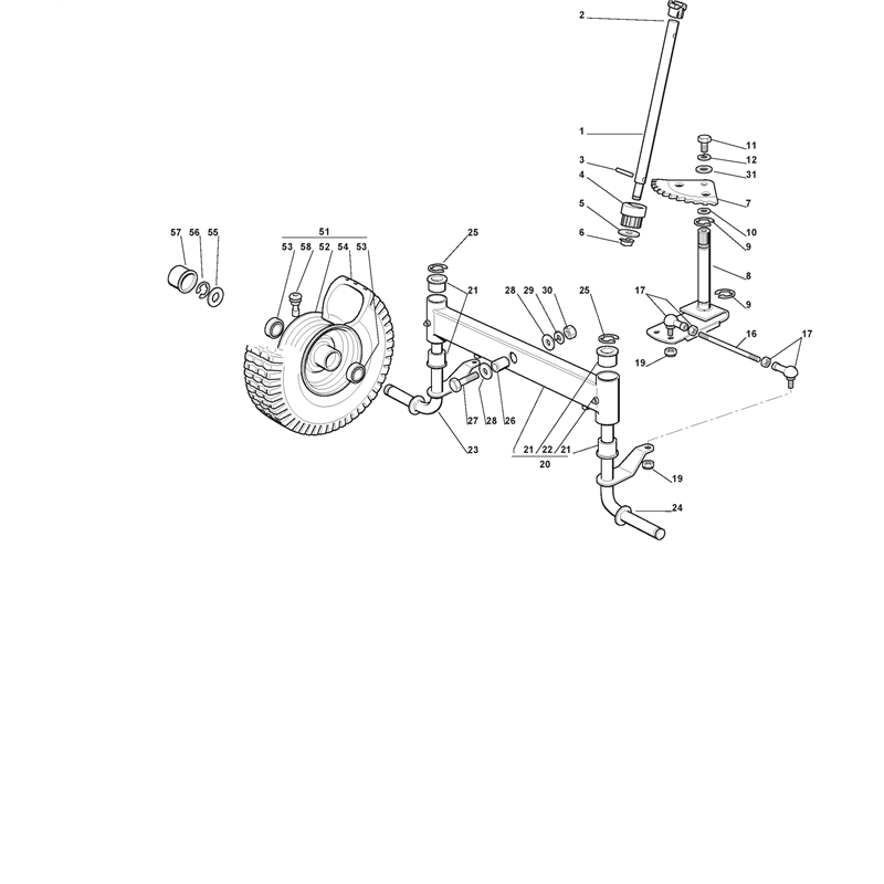 Mountfield 1228M Ride-on (299981233-M08 [2008]) Parts Diagram, Steering