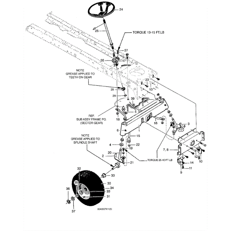 Hayter 12/40 (DC1240) Parts Diagram, Steering Assy