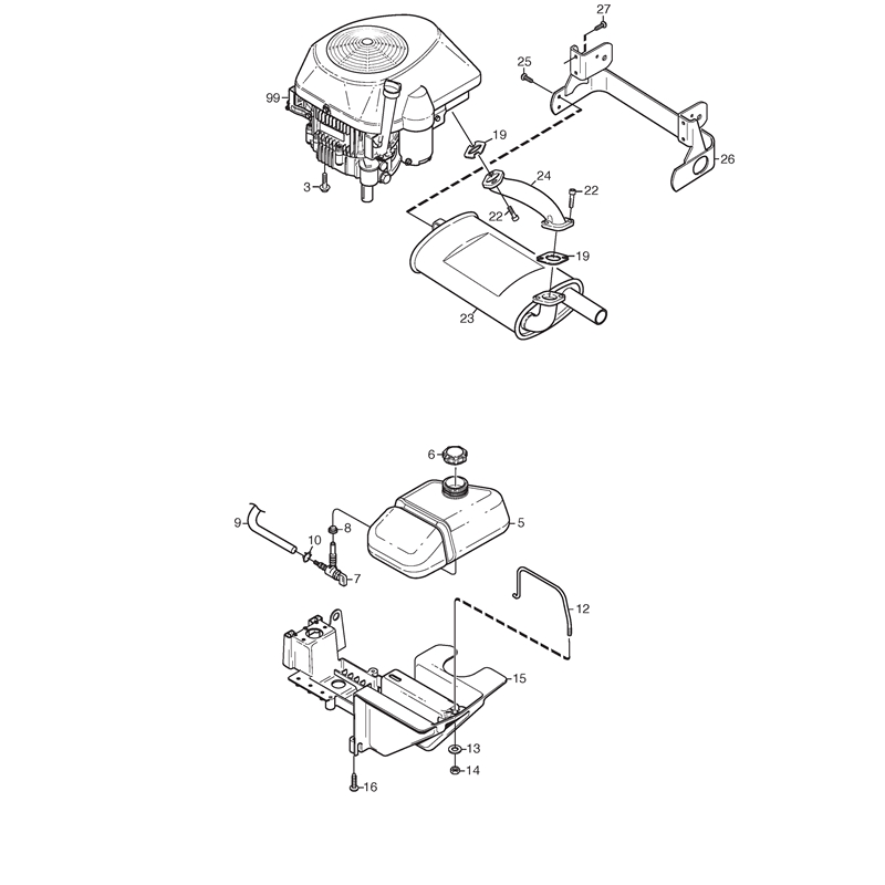 Stiga VILLA 12 (13-2725-35 [2014-2015]) Parts Diagram, Engine_0