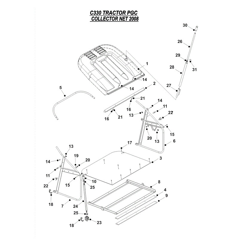 Westwood S130 Net Assembly (S130 ) Parts Diagram, Page 1