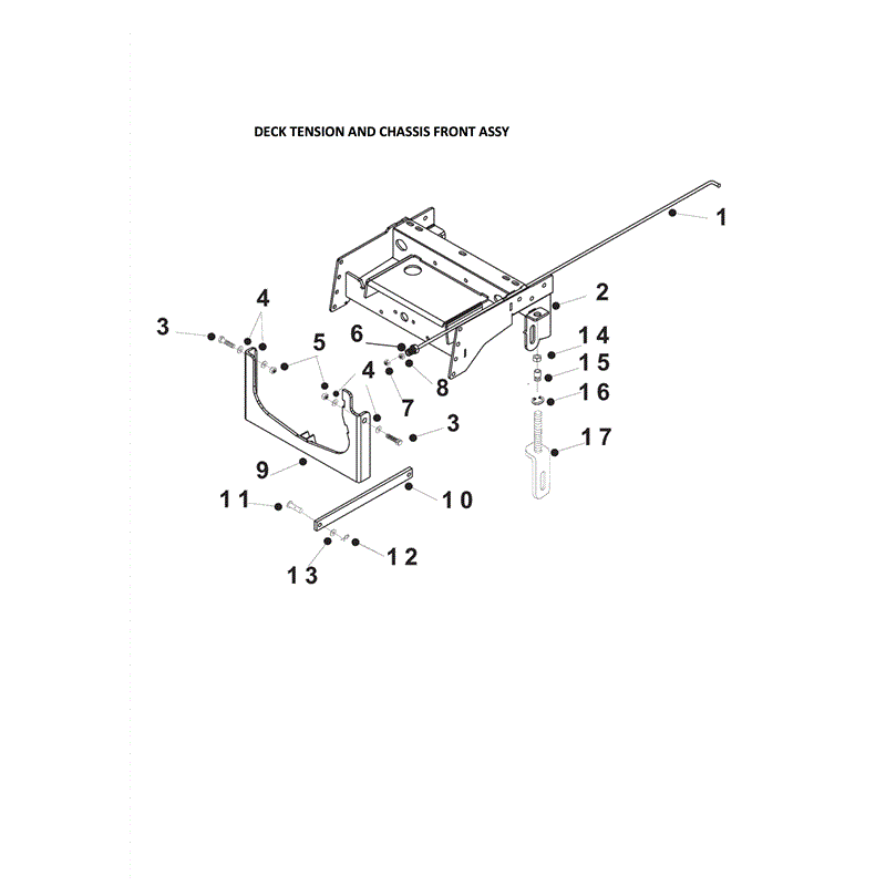 Countax C Series Honda Lawn Tractor 4WD 2006-2008 (2006 - 2008) Parts Diagram, DECK TENSION AND CHASSIS FRONT ASSY