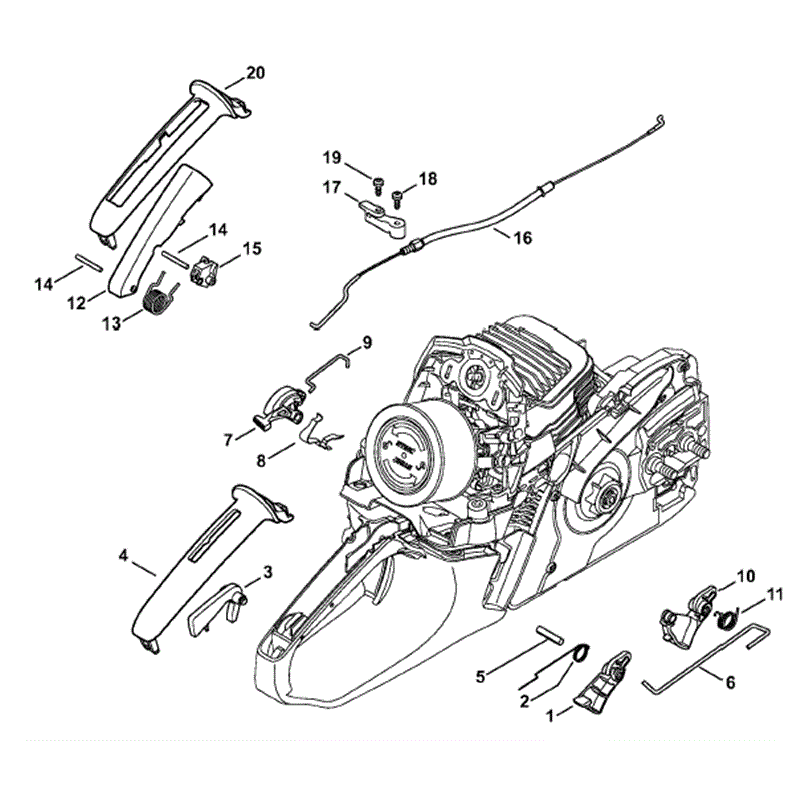 Stihl MS 291 Chainsaw (MS291) Parts Diagram, Throttle Control