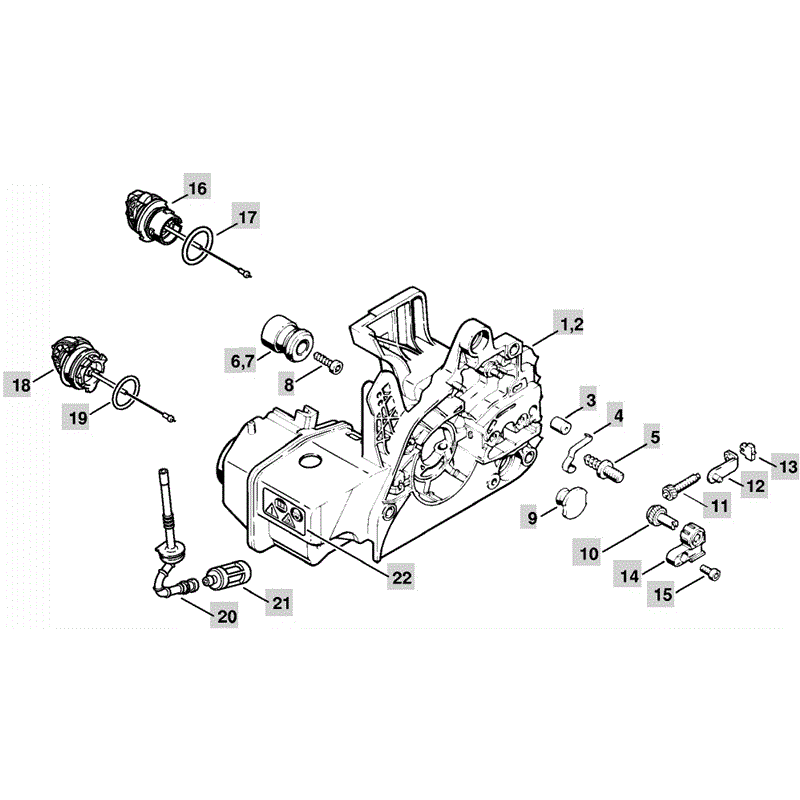 Stihl MS 250 Chainsaw (MS250 C) Parts Diagram, Engine Housing