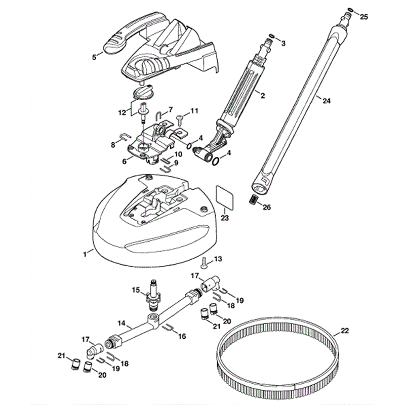 Stihl RE 98 Pressure Washer (RE 98) Parts Diagram, Patio Cleaner RA 101