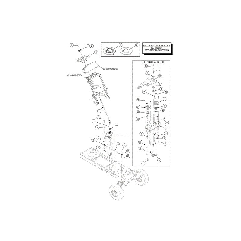 Countax C Series Kawasaki Lawn Tractor  2013 - 2015 (2013 - 2015) Parts Diagram, 2WD STEERING PARTS