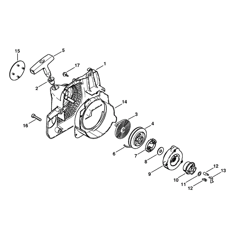 Stihl MS 180 Chainsaw (MS180C-BEZ) Parts Diagram, Rewind Starter ErgoStart