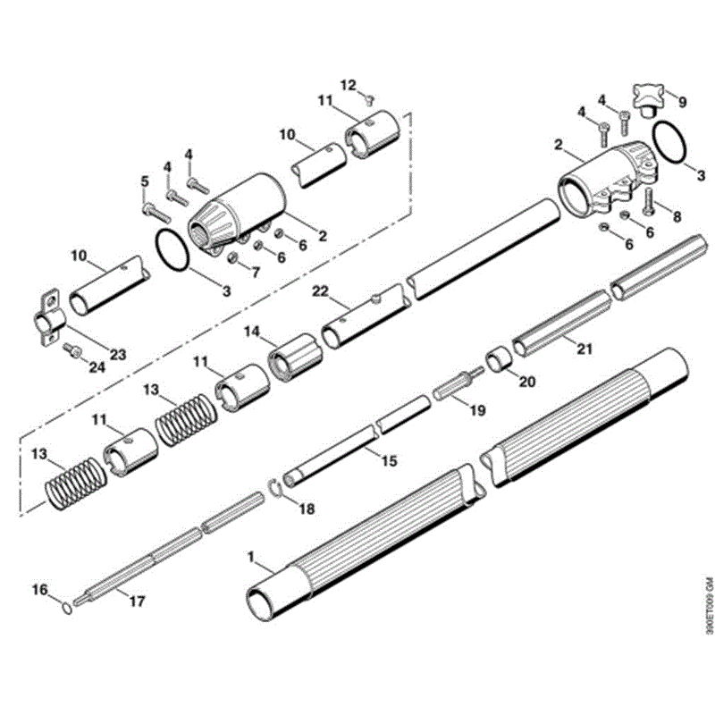 Stihl HT 75 Pole Pruner (HT75) Parts Diagram, J-Drive tube HT 75.