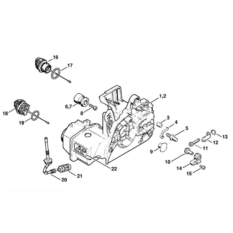 Stihl MS 250 Chainsaw (MS250 Z) Parts Diagram, Engine Housing