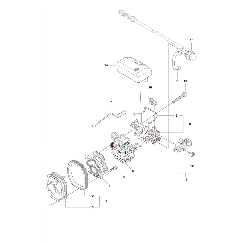 Husqvarna 435e Chainsaw (2011) Parts Diagram, Carburetor & Air Filter 