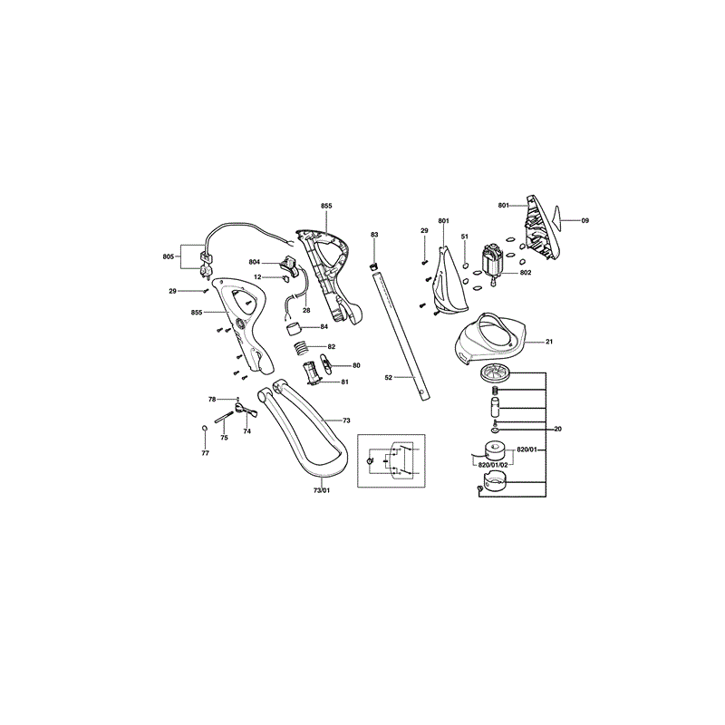 Qualcast Trimlite 23XSE (F016600442) Parts Diagram, Page 1