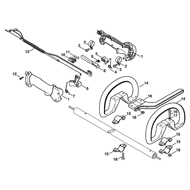 Stihl FS 130 Brushcutter (FS130R) Parts Diagram, Handle
