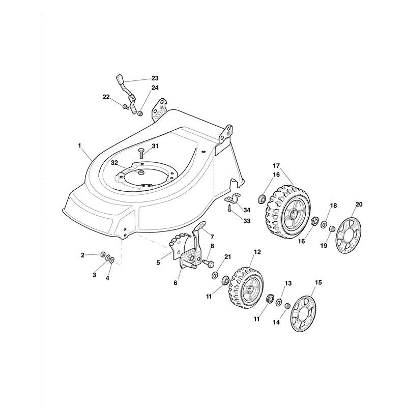 Mountfield 462PD Petrol Rotary Mower (2009) Parts Diagram, Page 1