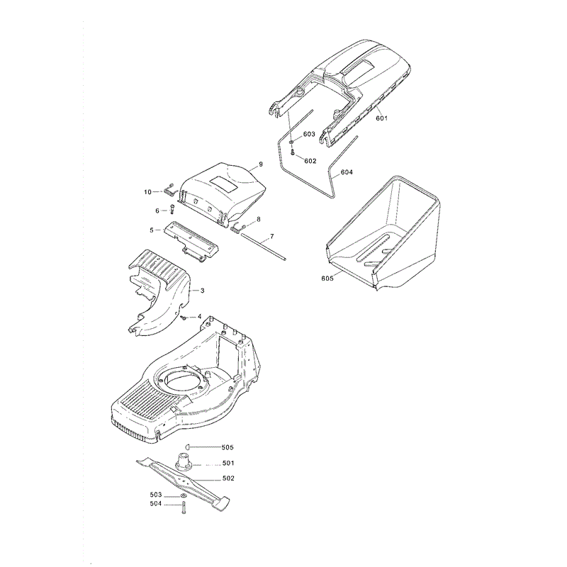 Mountfield 480RES Petrol Lawnmower (2005) Parts Diagram, Page 1