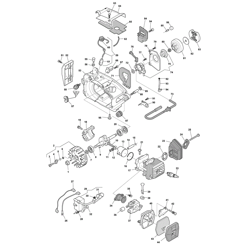 Mountfield MC 2510 Petrol Chainsaw (223010003/MO8) (2010) Parts Diagram, Page 1