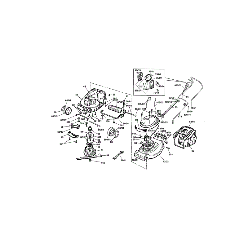 Qualcast Turbo Trak 35 (F016503042) Parts Diagram, Page 1