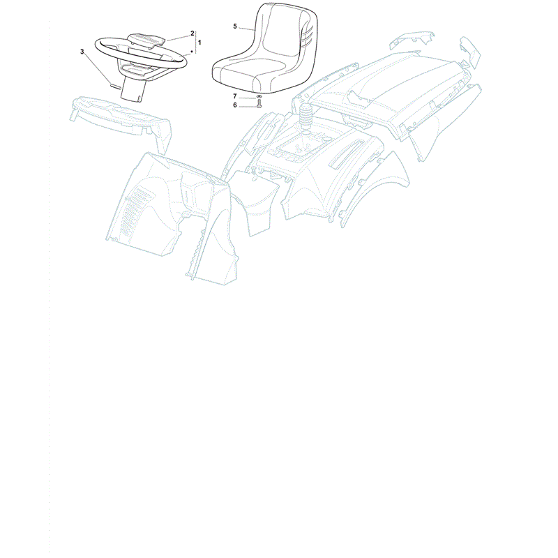 Castel / Twincut / Lawnking XX220HD (2012) Parts Diagram, Seat & Steering Wheel