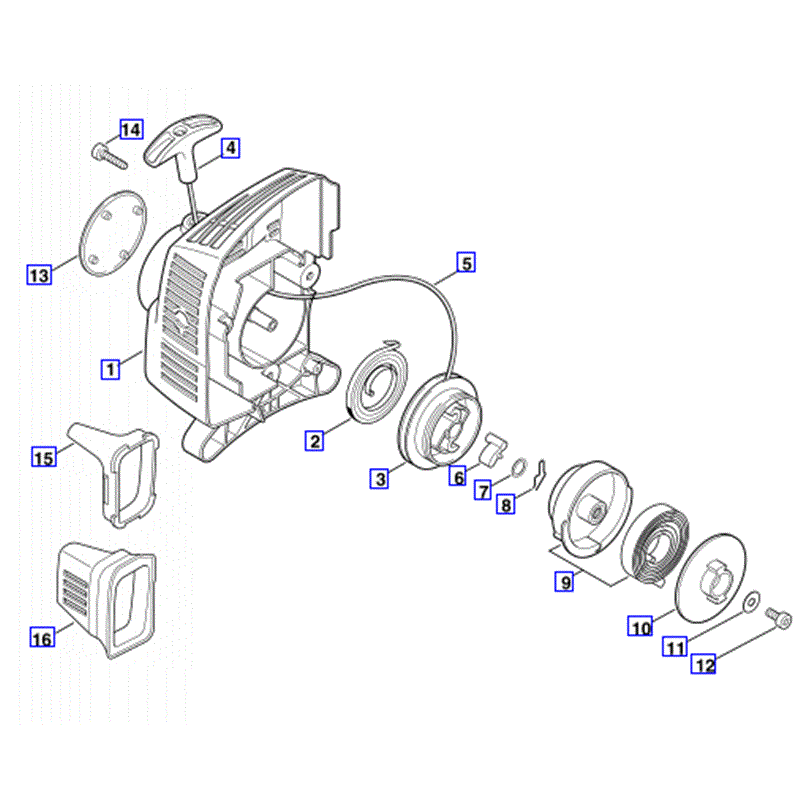 Stihl FS 55 Brushcutter (FS55) Parts Diagram, REWIND STARTER ERGOSTART