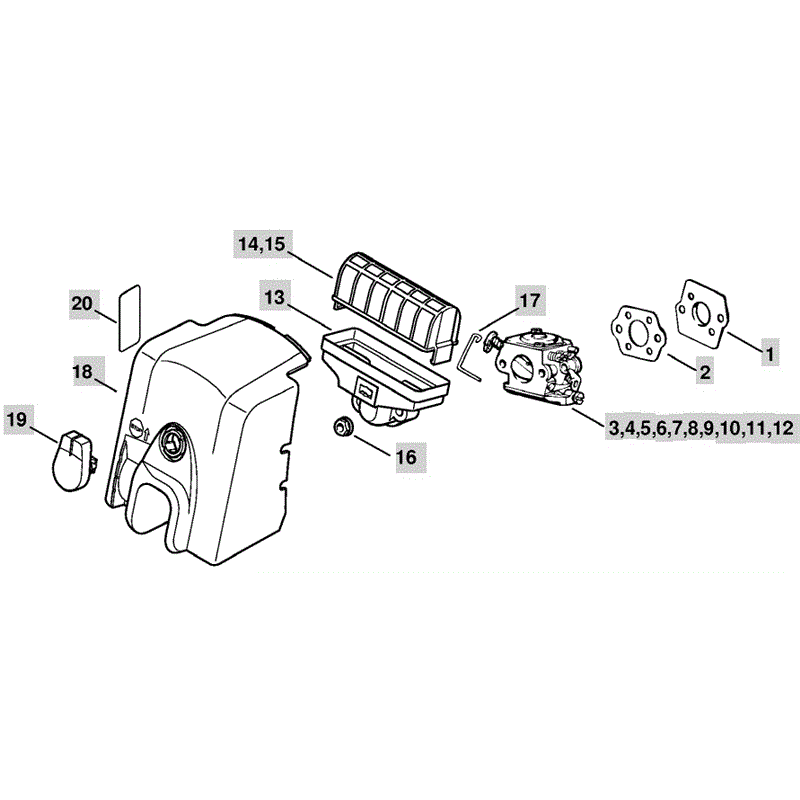 Stihl MS 210 Chainbsaw (MS210C) Parts Diagram, Air Filter