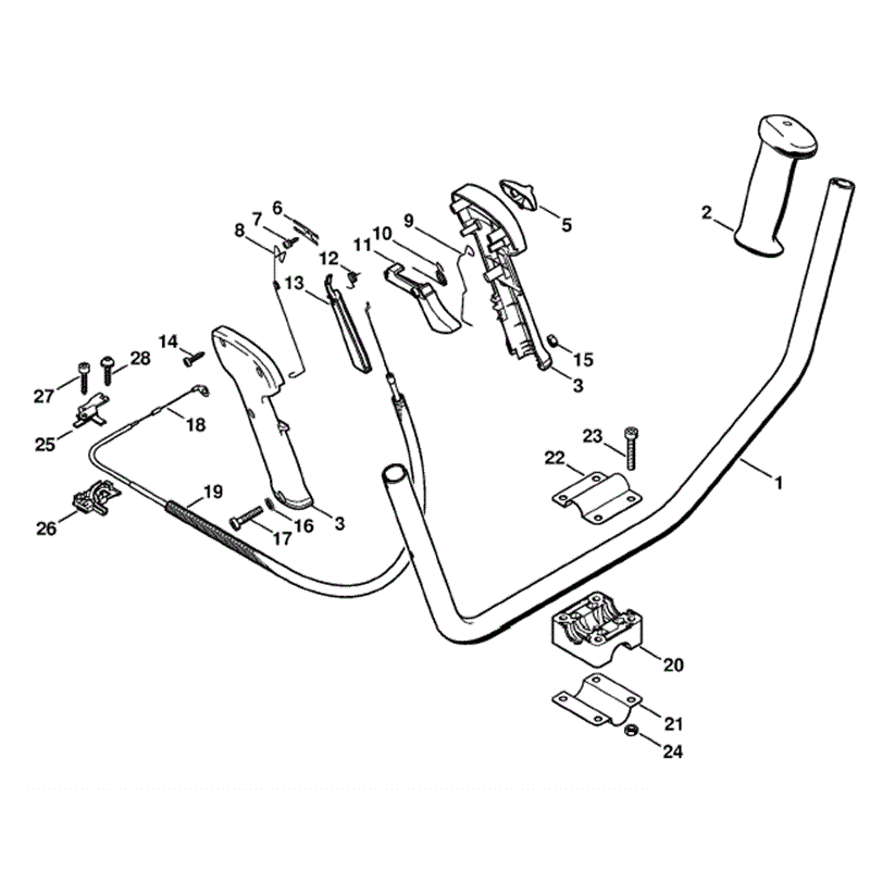 Stihl FS 200 Brushcutter (FS200) Parts Diagram, Bike handle (09.2003)