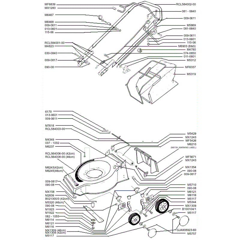 Mountfield Laser Delta (MP87103-303) Parts Diagram, Page 1