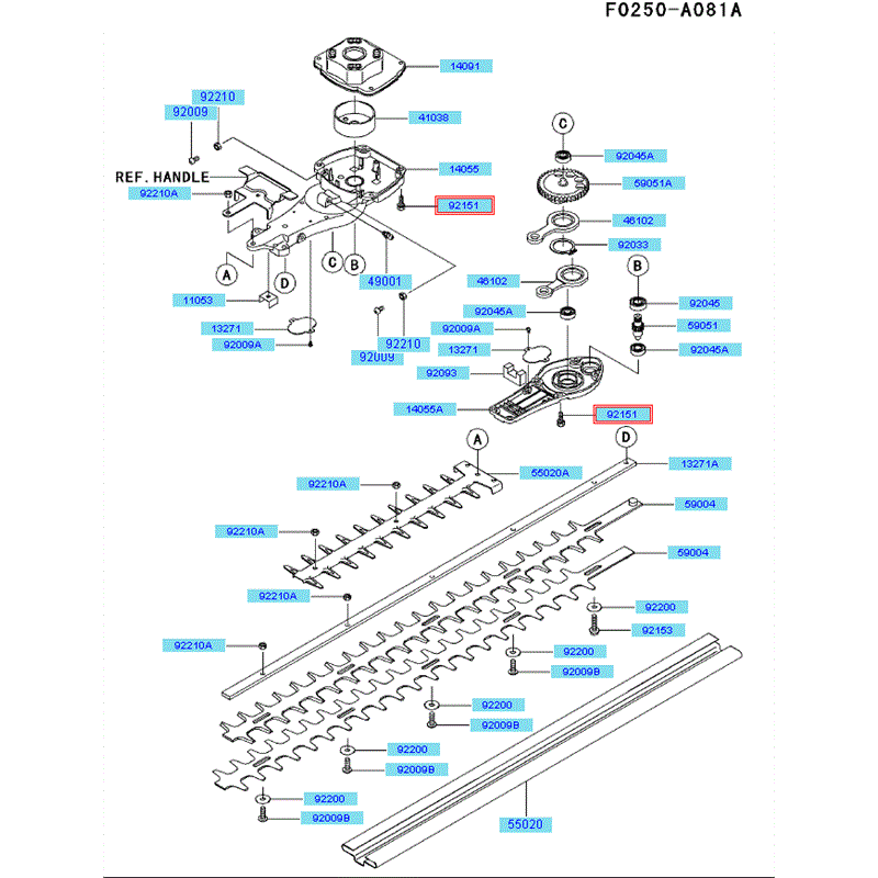 Kawasaki KHT750D (HB750D-AS50) Parts Diagram, Case-Cutter