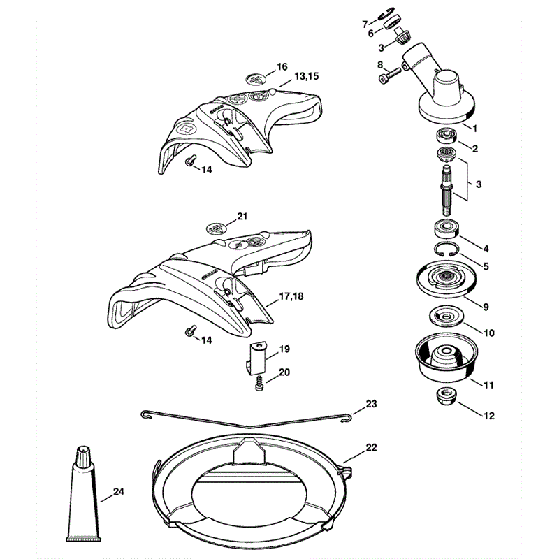 Stihl FS 56 BRUSHCUTTER (FS56R) Parts Diagram, Gear head, Deflector