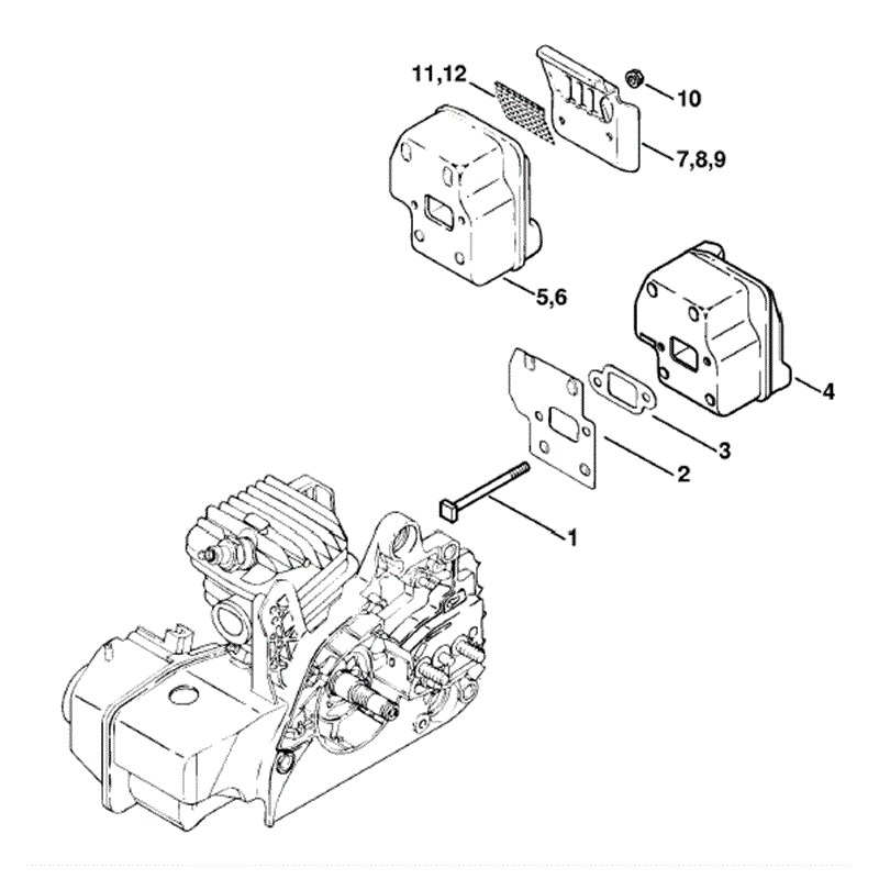 Stihl MS 250 Chainsaw (MS250 Z) Parts Diagram, Muffler