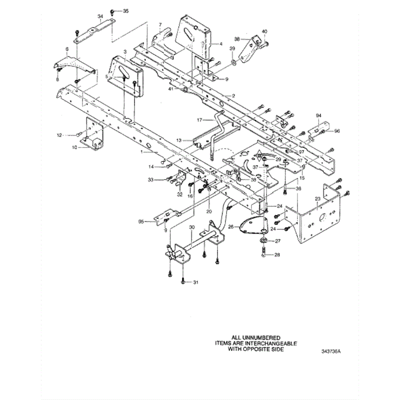 Hayter 19/42 (19-42) Parts Diagram, Frame Assy1