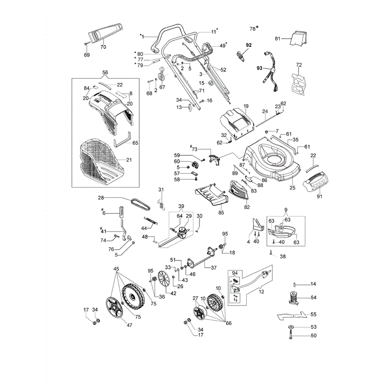 Efco LR 48 TBXE Allroad Plus 4 B&S Lawnmower (LR 48 TBXE Allroad Plus 4) Parts Diagram, Page 1
