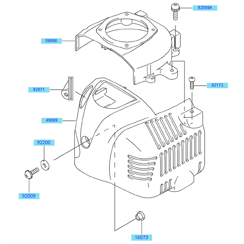 Kawasaki KHT750D (HB750D-AS50) Parts Diagram, Covers