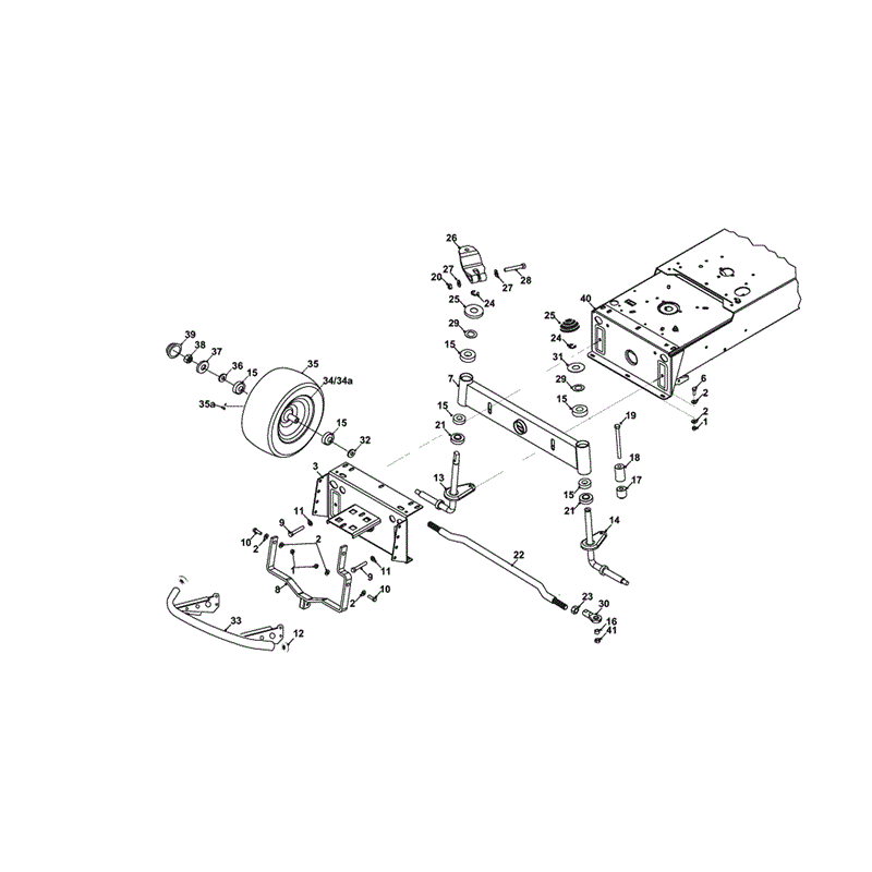 Countax A2050 Lawn Tractor 2001 - 2003 (2003) Parts Diagram, FRONT AXLE ASSEMBLY