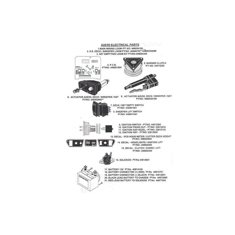 Countax A2050 Lawn Tractor 2001 - 2003 (2003) Parts Diagram, ELECTRICAL PARTS