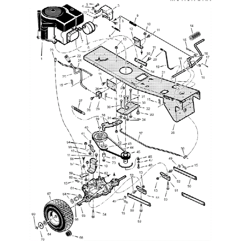 Hayter 10/30 (133B001001-133B099999) Parts Diagram, Motion Drive