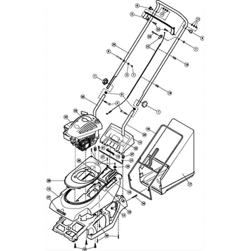 Hayter Spirit 41 Wheeled Lawnmower (616) (616J314000001 - 616J314999999) Parts Diagram, Upper Mainframe