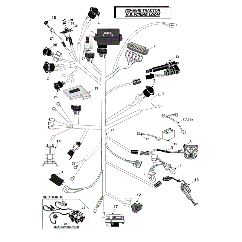 Westwood V25-50HE 2011 Tractor (2011) Parts Diagram, Wiring Loom