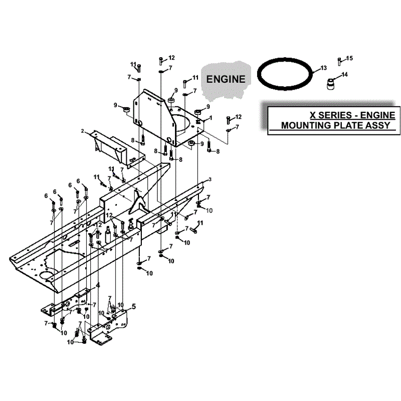 Countax X Series Rider 2011 (2011) Parts Diagram, Engine Mounting Plate Assembly