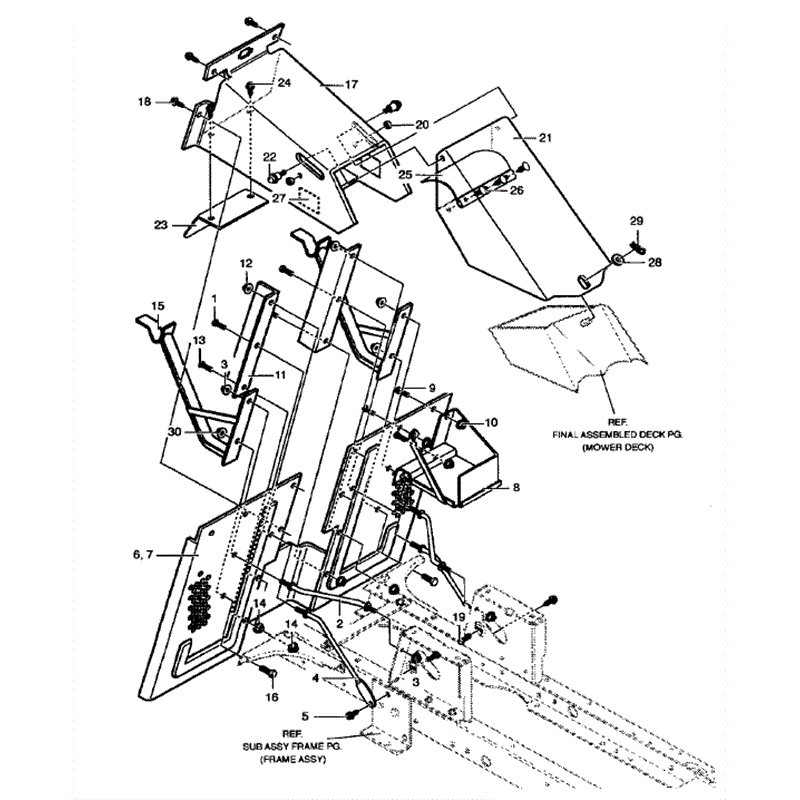Hayter 12/40 (140P001001-140P099999) Parts Diagram, Rear Chassis Assembly 1
