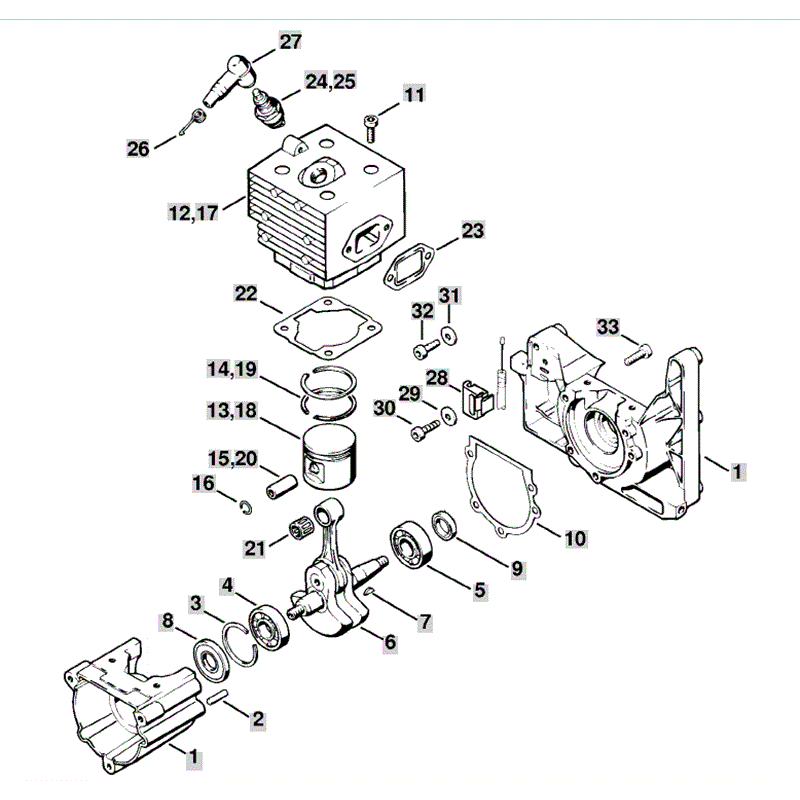 Stihl BR 420 Backpack Blower (BR 420) Parts Diagram, Crankcase Cylinder