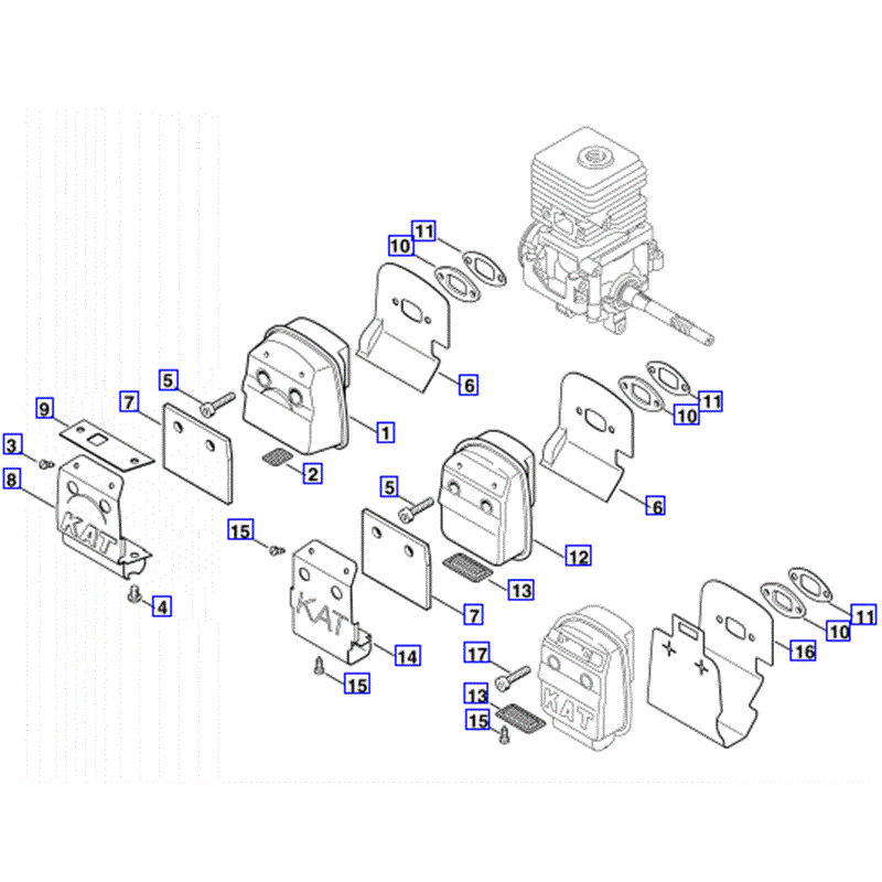 Stihl FS 55 Brushcutter (FS55) Parts Diagram, MUFFLER CAT.