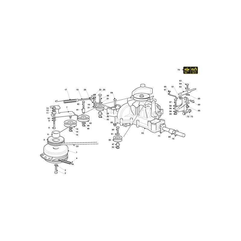 Mountfield 3600SH Lawn Tractor (2T0410383-M11 [2011-2018]) Parts Diagram, Tuff Torq Transmission with Electromagnetic Clutch