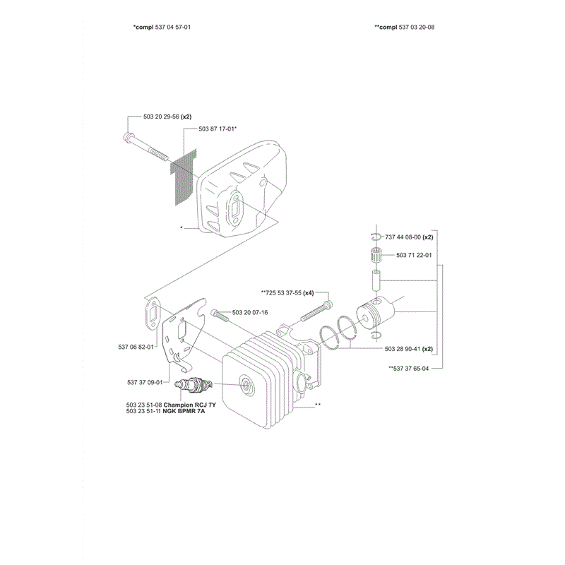 Husqvarna  325HS75x Hedge Trimmer (2006) Parts Diagram, Page 4
