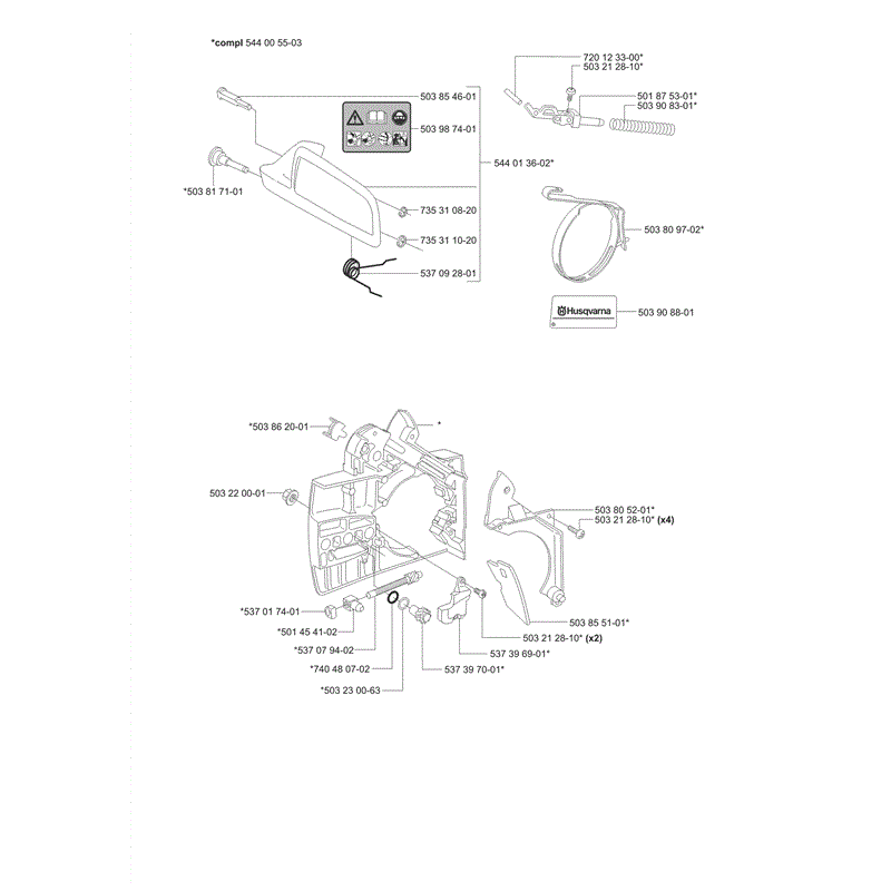 Husqvarna 338XPT Chainsaw (01/2006) Parts Diagram, Page 1