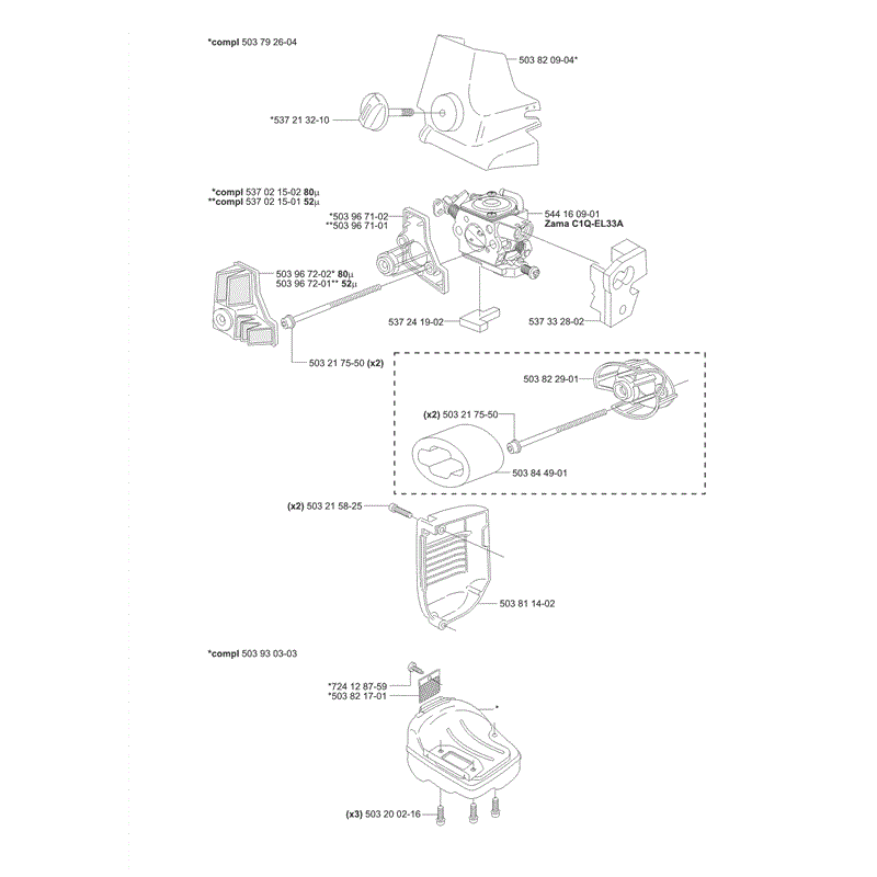 Husqvarna 338XPT Chainsaw (09/2006) Parts Diagram, Page 2