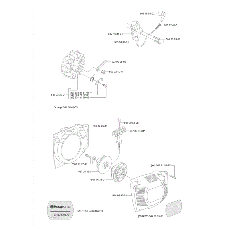 Husqvarna 338XPT Chainsaw (09/2006) Parts Diagram, Page 3