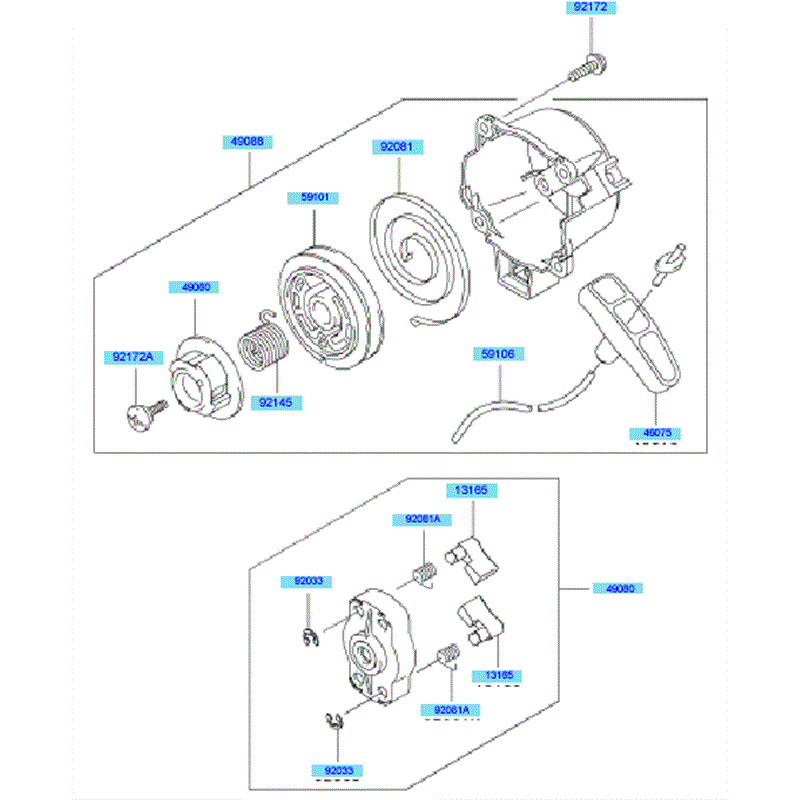 Kawasaki KBH27A  (HA027F-AS50) Parts Diagram, Starter